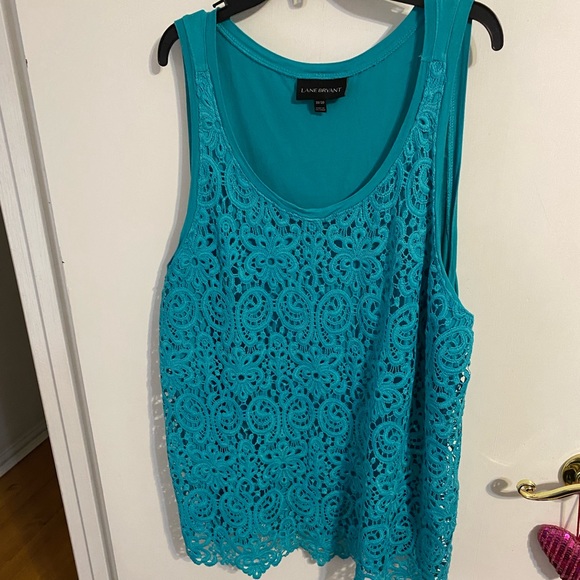 18/20 Lane Bryant turquoise sleeveless shirt - Picture 2 of 8